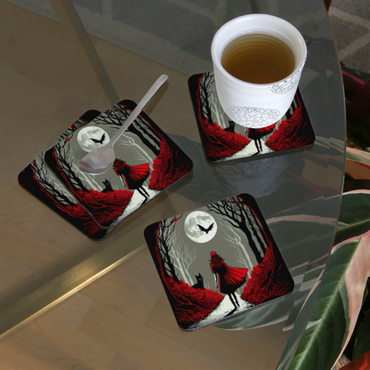 Untersetzer (4er-Set) "Vollmond" - Weiß