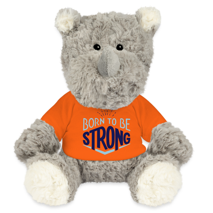 Maskottchen Nashorn "Strong" - mit Customizer personalisierbar - Goldorange