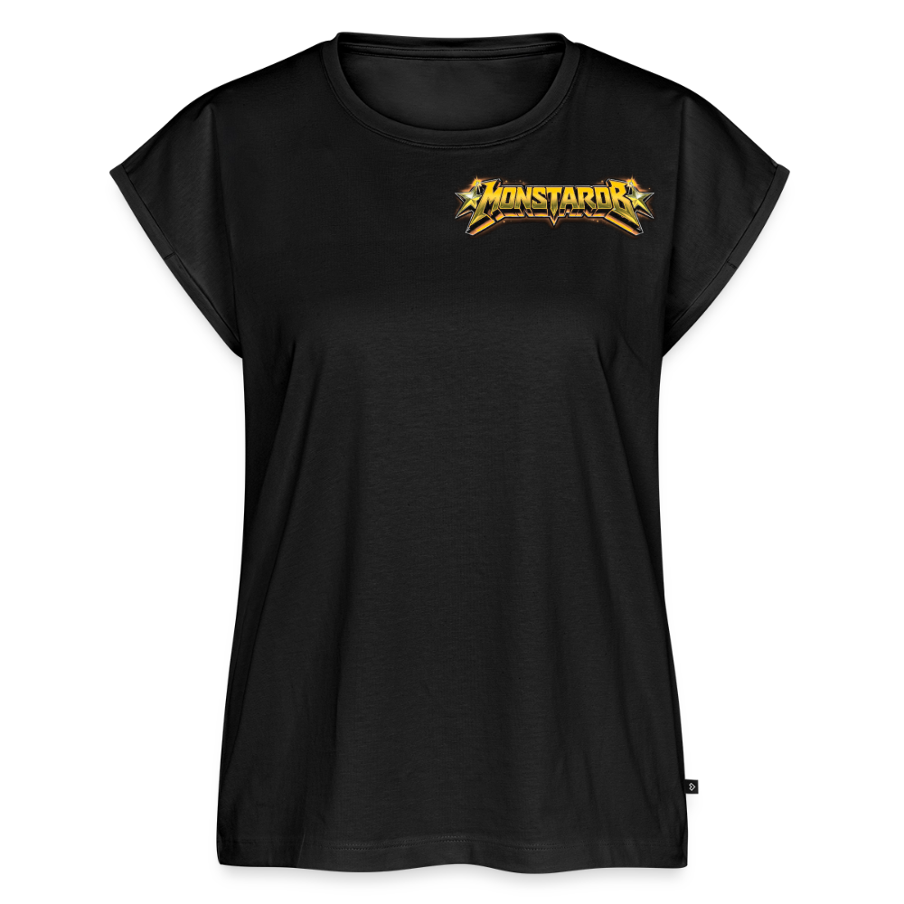 T-Shirt mit gerollten Ärmeln "Monstarob" - Schwarz