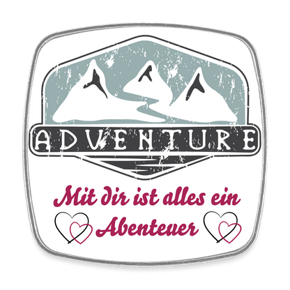 Viereckiger Kühlschrankmagnet "Adventure" - Weiß