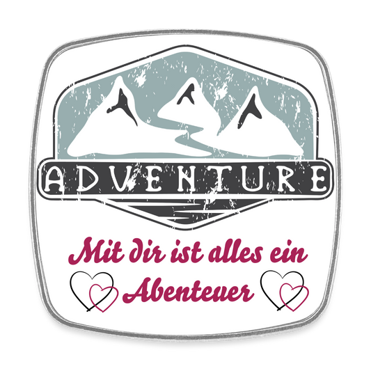 Viereckiger Kühlschrankmagnet "Adventure" - Weiß