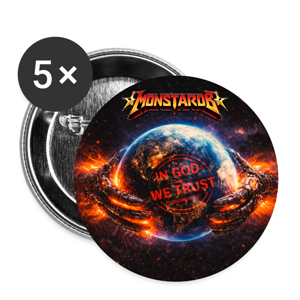Buttons groß 56 mm (5er Pack) - Weiß
