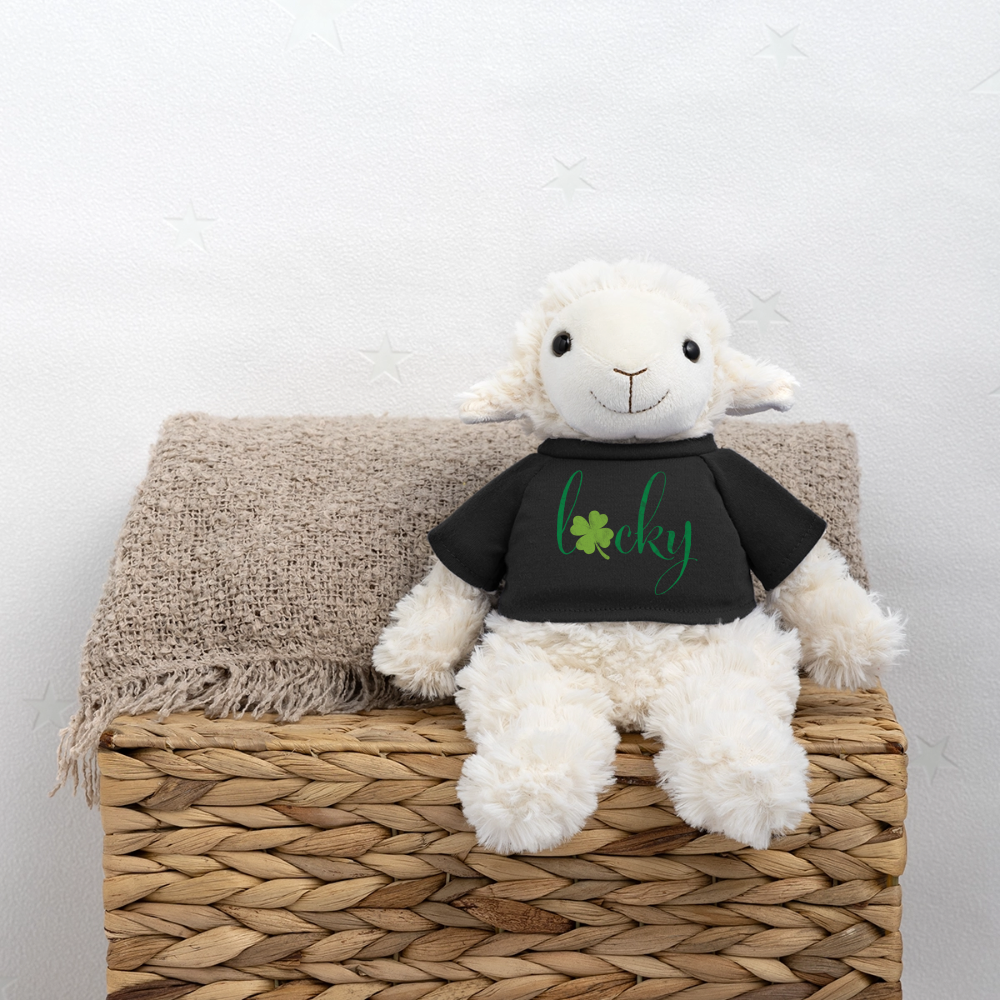 Maskottchen Schaf "Lucky" - mit Customizer personalisierbar - Schwarz