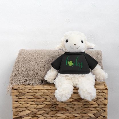 Maskottchen Schaf "Lucky" - mit Customizer personalisierbar - Schwarz