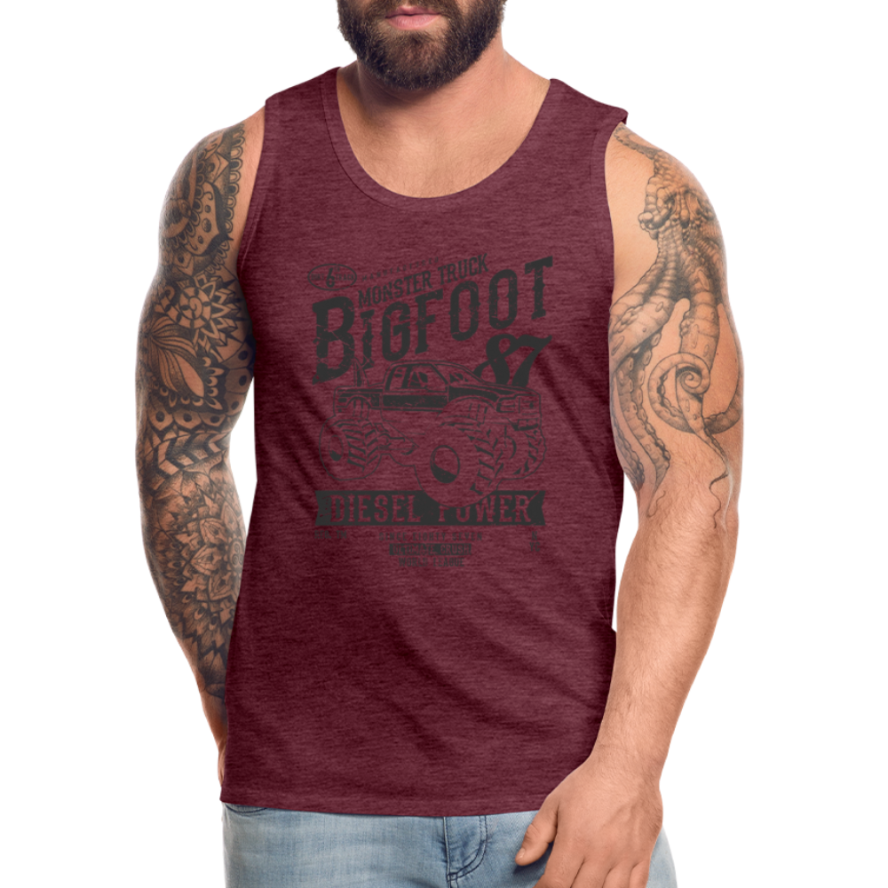 Tank Top "Bigfoot" mit Customizer personalisierbar - Bordeauxrot meliert