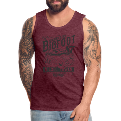 Tank Top "Bigfoot" mit Customizer personalisierbar - Bordeauxrot meliert