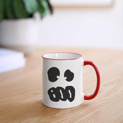 Tasse zweifarbig "Happy Halloween" - Weiß/Rot