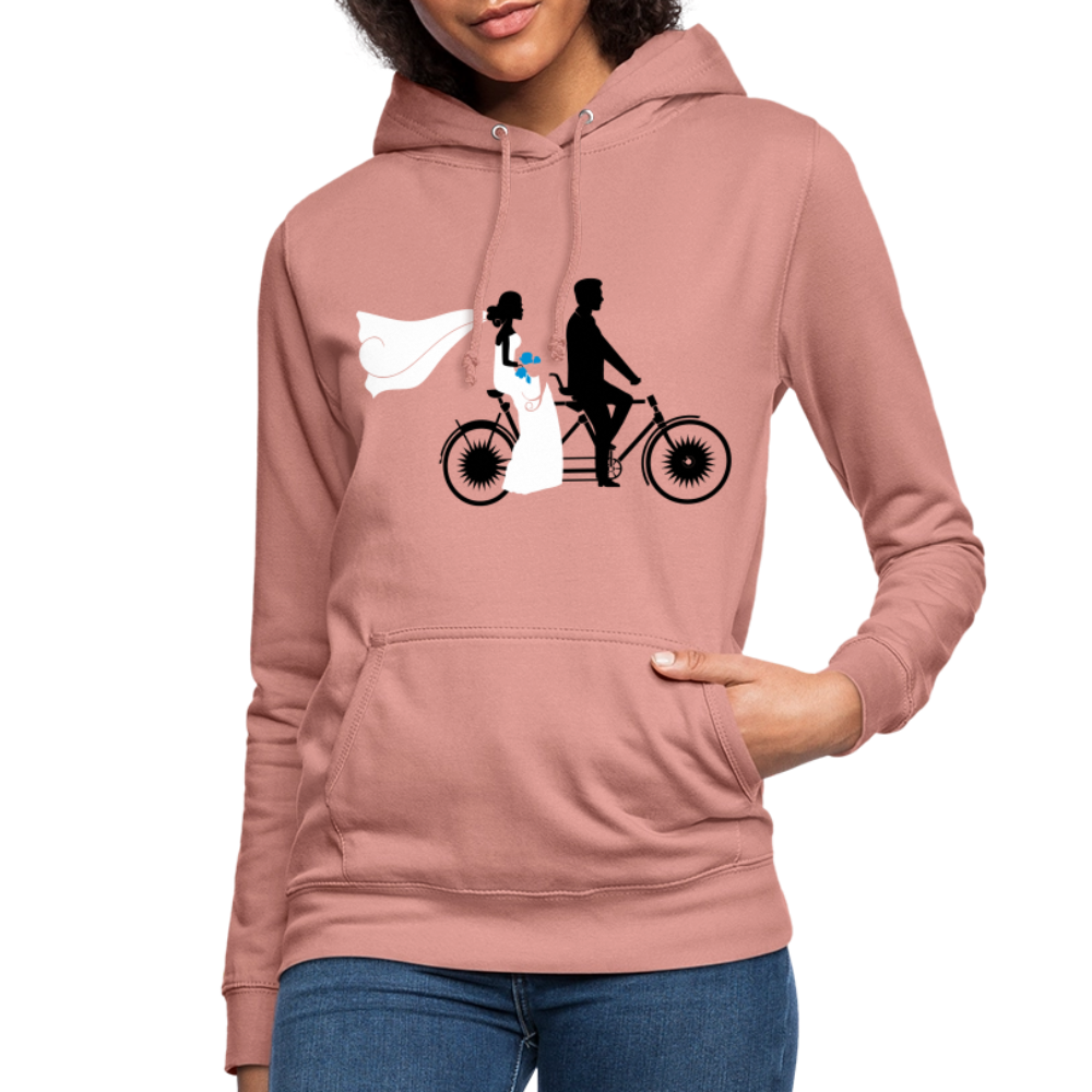 Hoodie Damen "Hochzeitsfahrrad" - mit Customizer personalisierbar - Altrosa