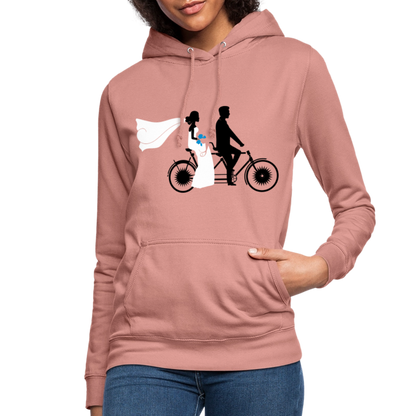 Hoodie Damen "Hochzeitsfahrrad" - mit Customizer personalisierbar - Altrosa