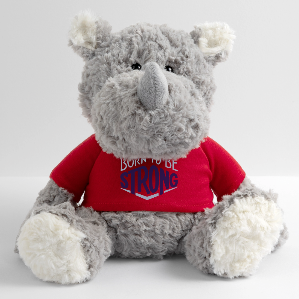 Maskottchen Nashorn "Strong" - mit Customizer personalisierbar - Rot