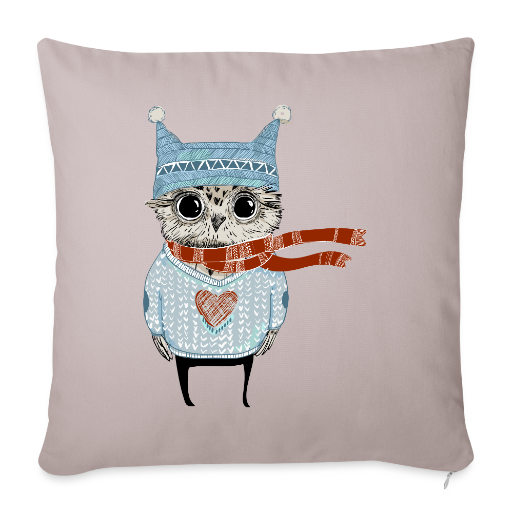 Sofakissen mit Füllung "Weihnachtseule" - helles Taupe