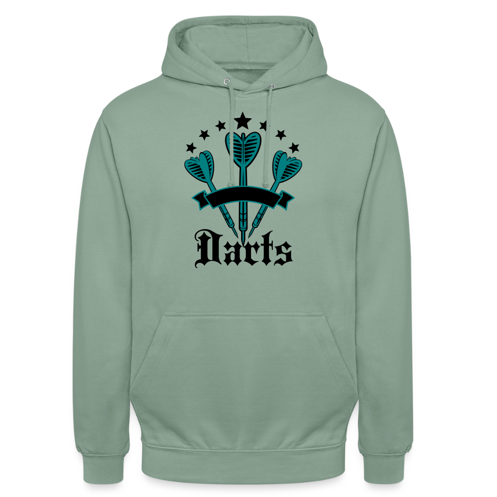 Hoodie Unisex "Darts" - Graugrün