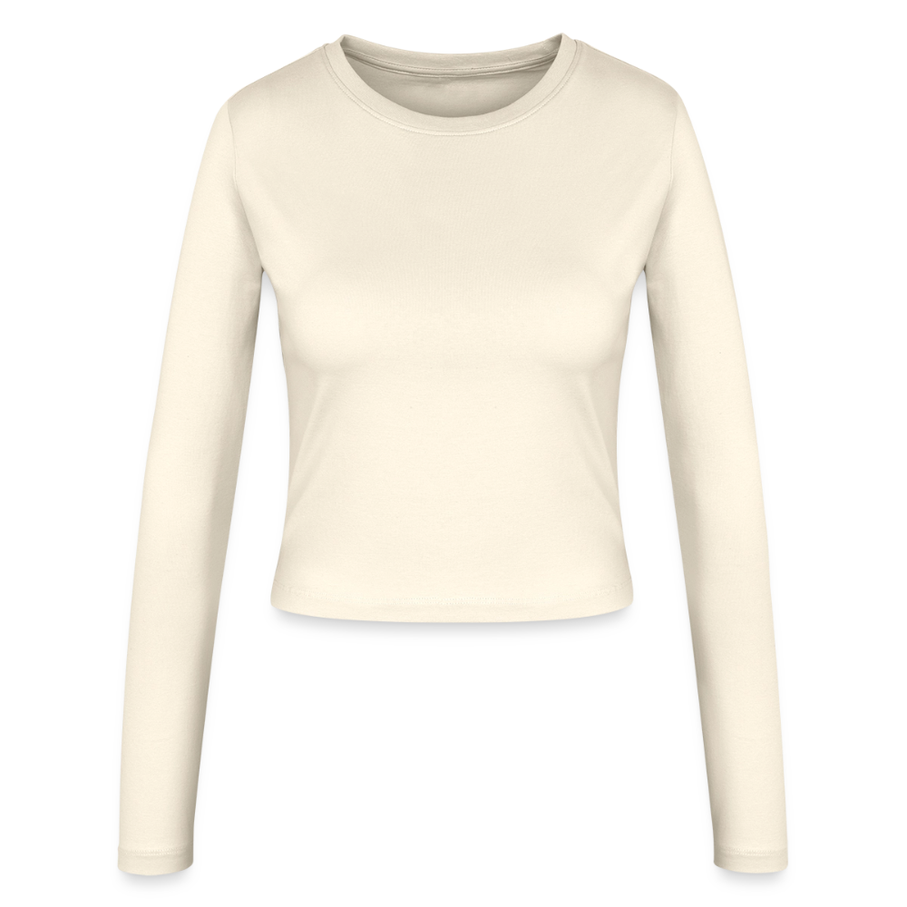 Frauen Slim Fit Langarmshirt "Henna" mit Customizer personalisierbar - Creme