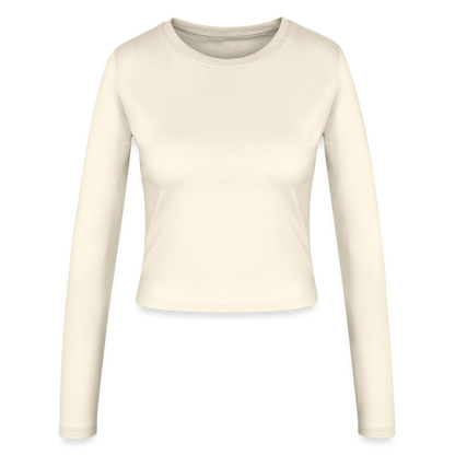 Frauen Slim Fit Langarmshirt "Henna" mit Customizer personalisierbar - Creme