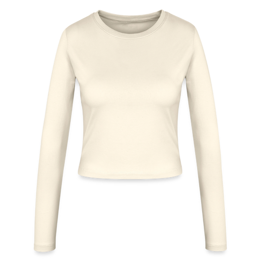 Frauen Slim Fit Langarmshirt "Henna" mit Customizer personalisierbar - Creme