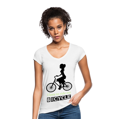 Vintage T-Shirt Damen "Bicycle" - Weiß