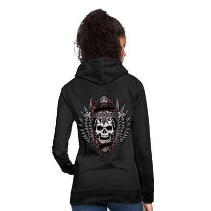 Frauen Hoodie "Totenkopf-Schwert" - Schwarz