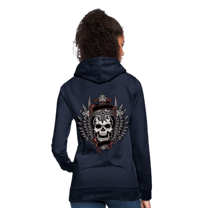 Frauen Hoodie "Totenkopf-Schwert" - Navy