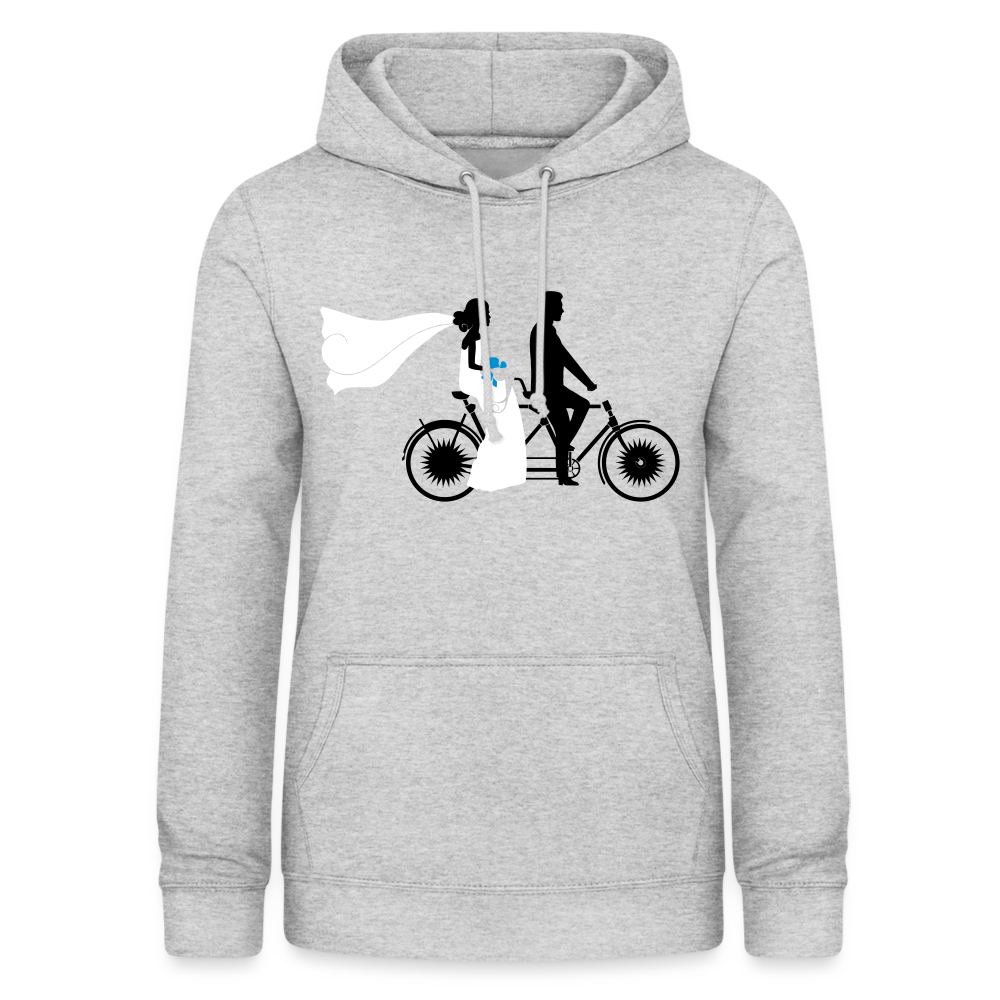 Hoodie Damen "Hochzeitsfahrrad" - mit Customizer personalisierbar - Hellgrau meliert