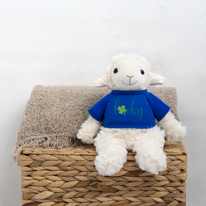 Maskottchen Schaf "Lucky" - mit Customizer personalisierbar - Königsblau