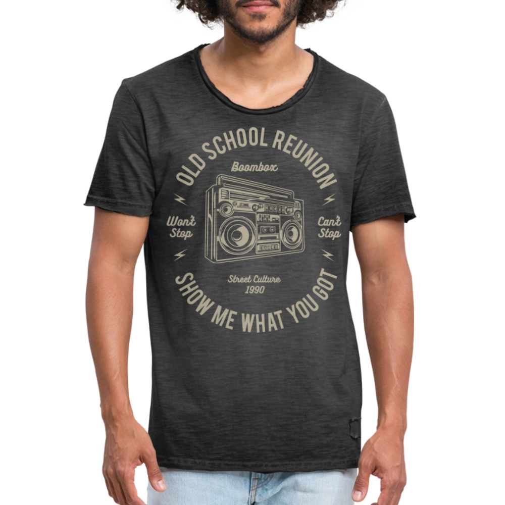 Vintage T-Shirt "Oldschool" - Vintage Schwarz