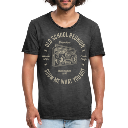 Vintage T-Shirt "Oldschool" - Vintage Schwarz