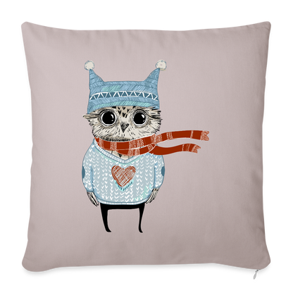 Sofakissen mit Füllung "Wintereule" - helles Taupe