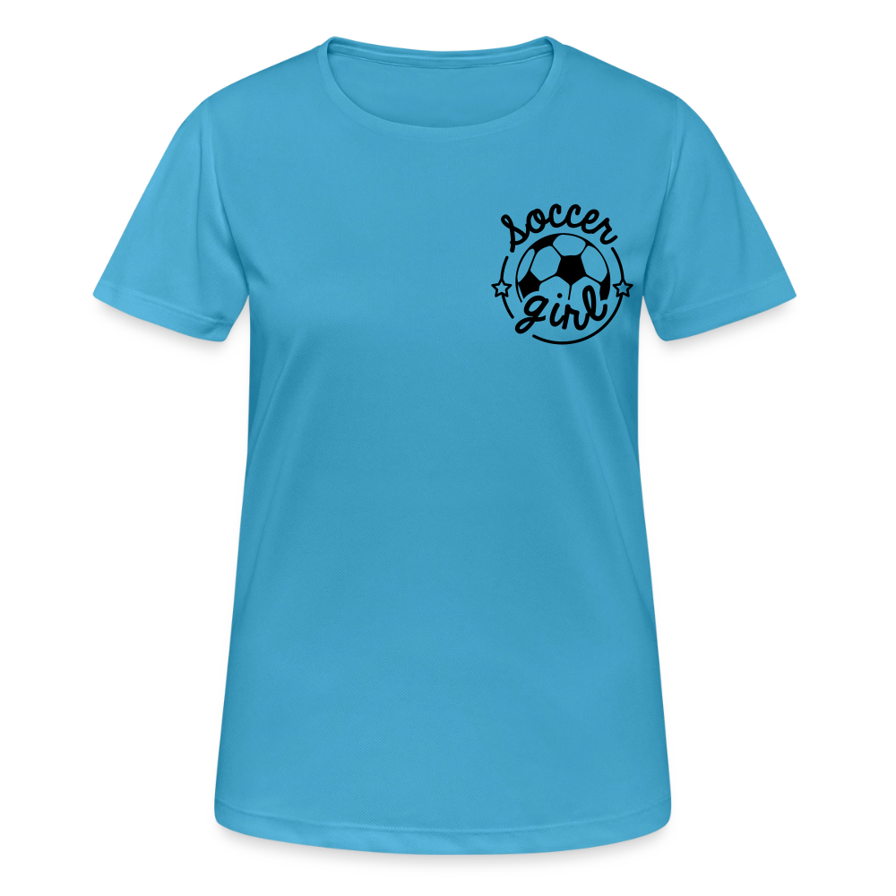T-Shirt atmungsaktiv Damen "Soccer Girl" - Saphirblau