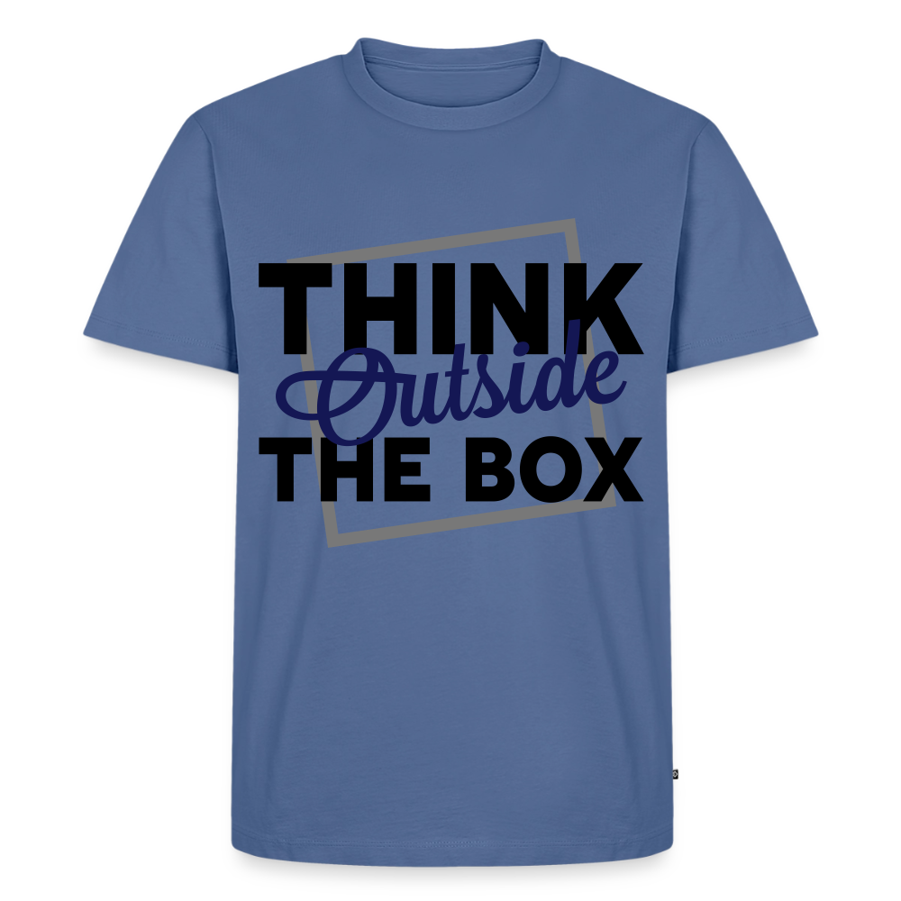 Premium T-Shirt "Outside the box" - Taubenblau