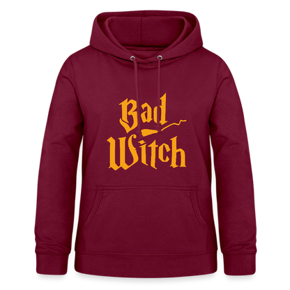Frauen Hoodie "Bad Witch" - mit Customizer personalisierbar - Bordeaux