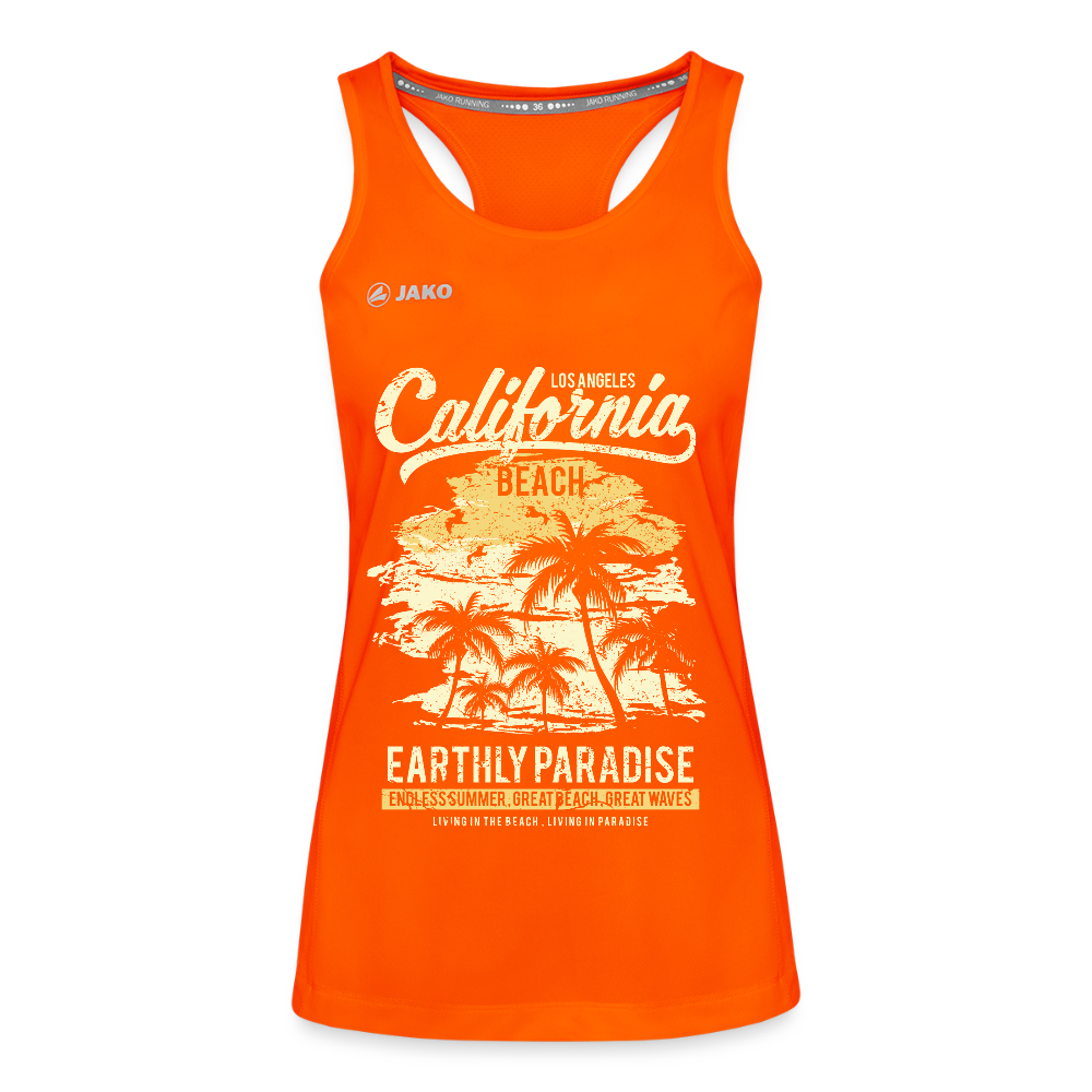 JAKO Frauen Tanktop Run 2.0 "California" - mit Customizer personalisierbar - Neonorange
