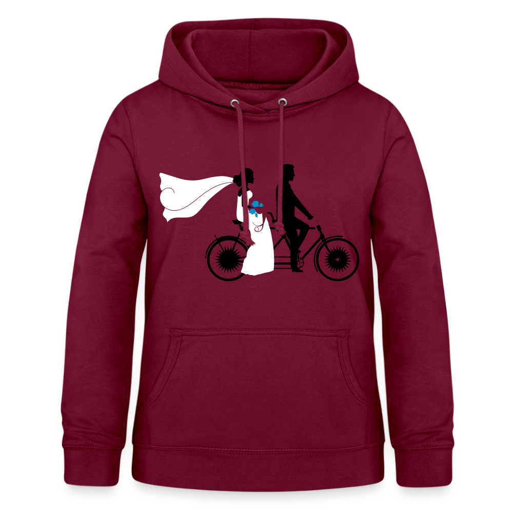 Hoodie Damen "Hochzeitsfahrrad" - Bordeaux