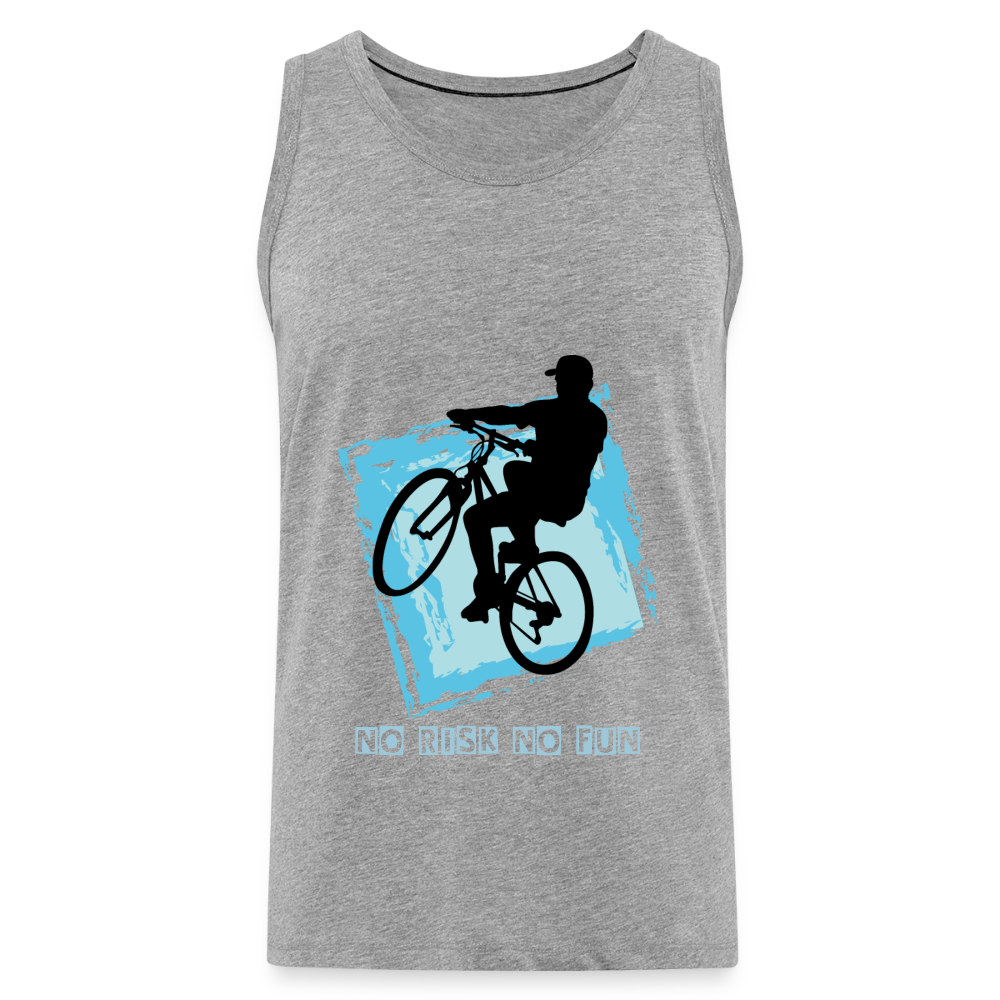 Tanktop Herren "No Risk No Fun" - Grau meliert