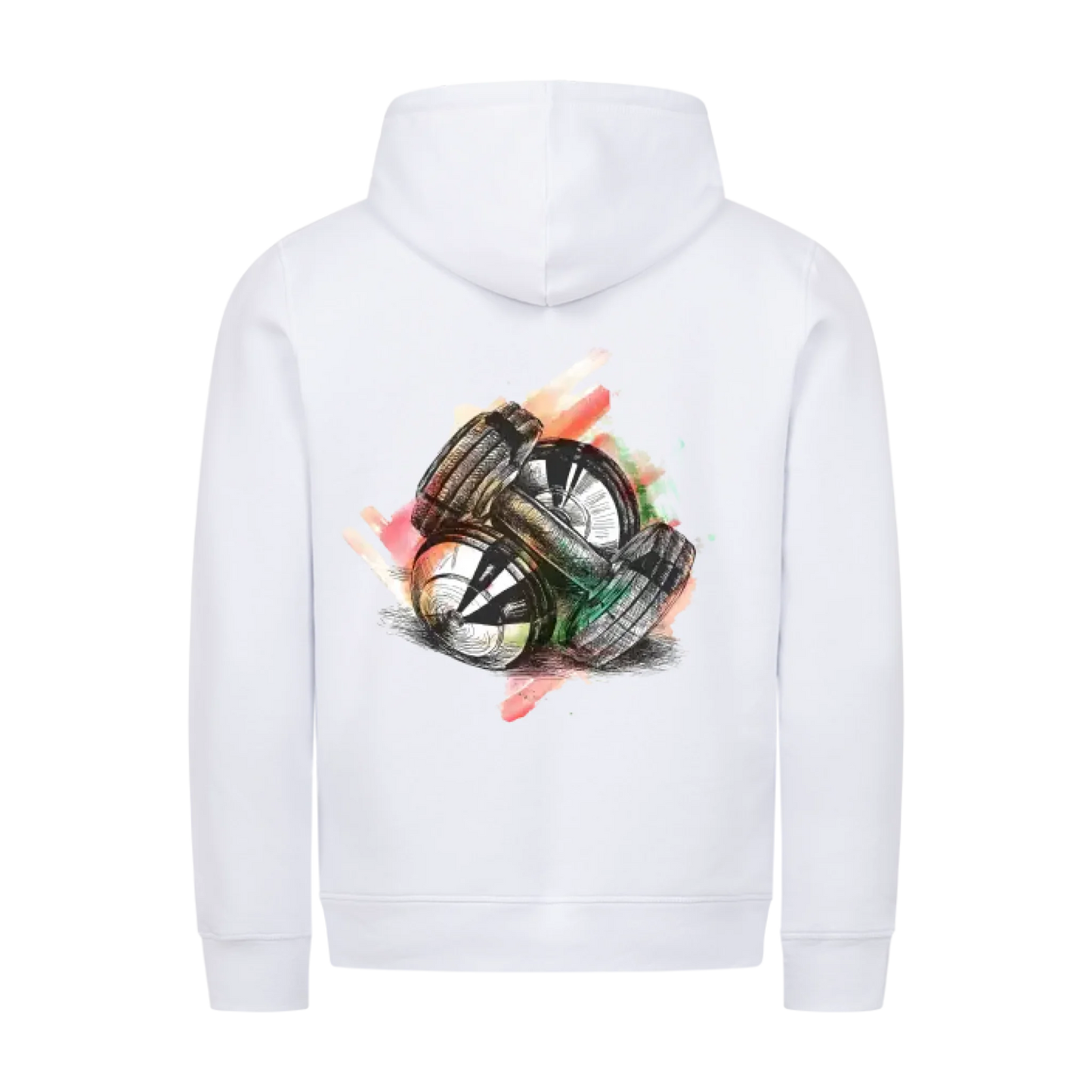 Hoodie Herren "Hanteln + Initialen"
