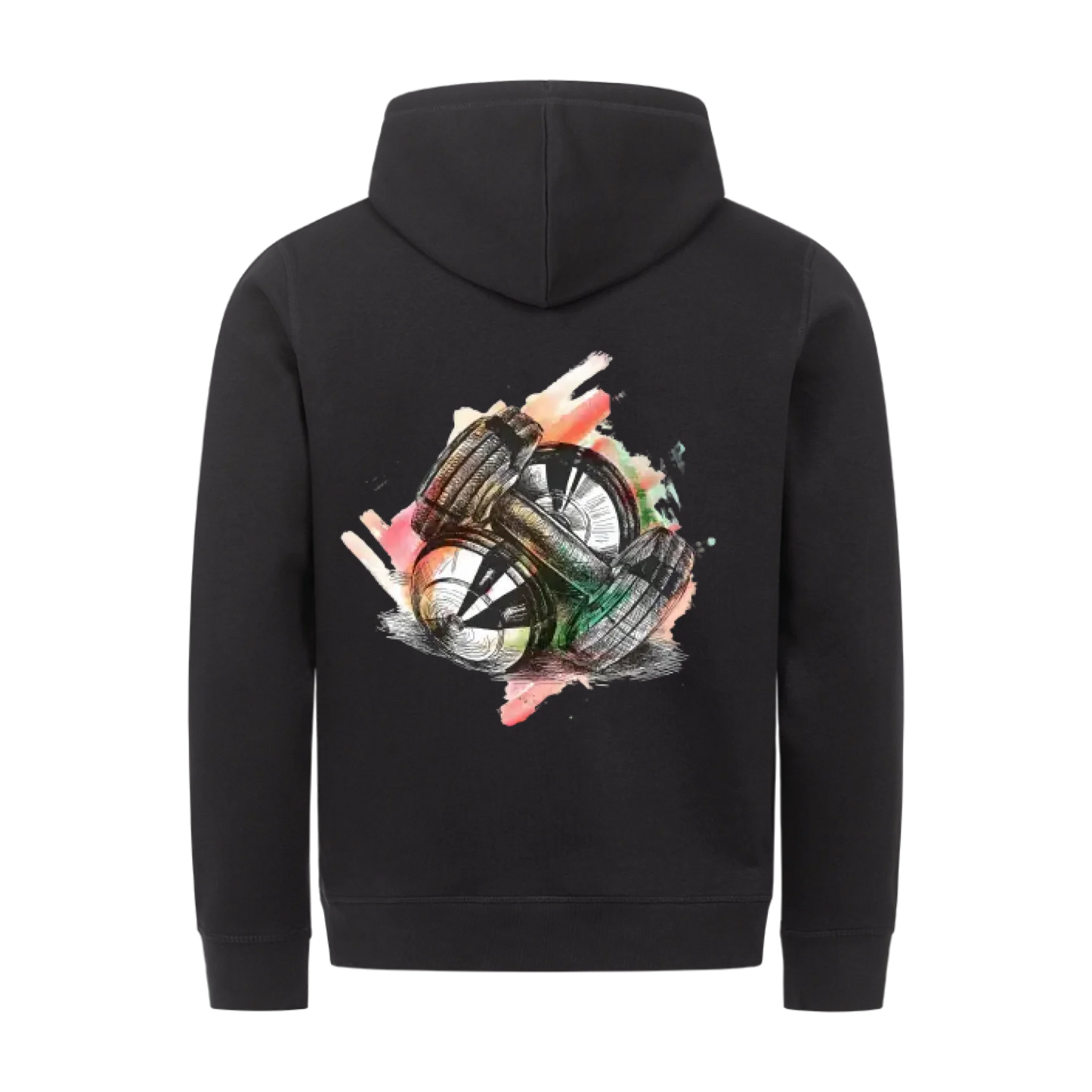 Hoodie Herren "Hanteln + Initialen"
